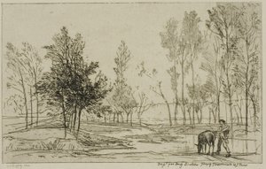 Sulama Yerindeki Eşek by Charles Francois Daubigny