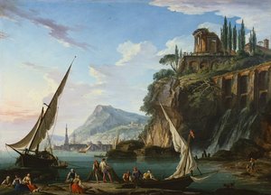 Sibyl Tapınağı, Tivoli ile kıyı sahnesi (resim)