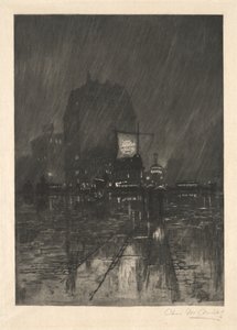 Yağmurlu Bir Gece, Madison Square by Charles Frederick William Mielatz