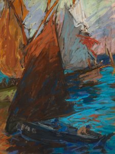 Yaz Yelkeni (koyu kağıt üzerine pastel) by Charles Fromuth