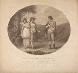 Rosalind, Celia ve Orlando - "Sevdiğiniz Gibi", Perde III, Sahne II by Charles Gauthier Playter