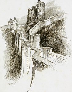 Scarborough Kalesi, Kuzey Yorkshire by Charles George Harper
