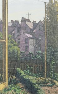 A London Back Garden (kağıt üzerine kalem, mürekkep ve suluboya)