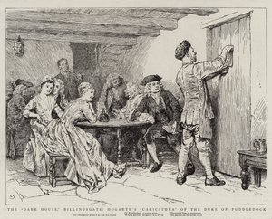 Karanlık Ev, Billingsgate, Hogarth'ın Puddledock Dükü Karikatürü by Charles Green