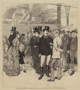 Büyükşehir At Gösterisi, Tarım Salonunda Bir Eskiz by Charles Green