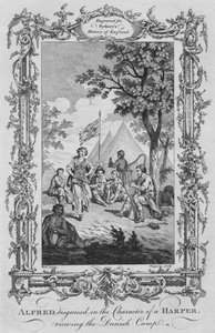 Alfred, Harper Karakteri kılığında, Danimarka Kampını seyrederken, 1773. by Charles Grignion