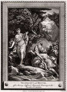 Telemachus ve Mentor, bir gemi kazası geçirdikten sonra Calypso Adası