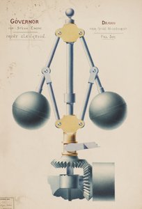 Buhar Motoru Valisi - Önden Yükseliş, c.1882 (suluboya) by Charles Gustav Louis Phillips