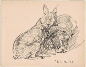 İki köpek by Charles H. Woodbury