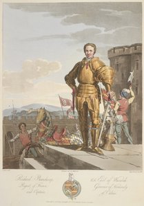 Richard Beauchamp (1381-1439) Warwick Kontu, Anno 1439, Sir Samuel Rush Meyrick ve CH Smith'in yazdığı 'The Costume of theorijinal sakinlerinin Britanya Adaları'nın en erken dönemlerinden altıncı yüzyıla kadarki kostümü...' çizimi, 1815'