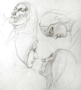 Bilge ve Aptal Bakireler için Çalışma by Charles Haslewood Shannon