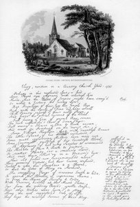 Stoke Poges Kilisesi, Buckinghamshire, c1750, 1840 by Charles J. Smith