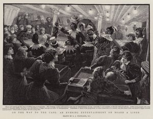 Pelerin Yolunda, Gemide Bir Akşam Eğlencesi by Charles J. Staniland