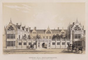 Rushton Hall, Northamptonshire, Elizabeth zamanında Sir Thomas Tresham tarafından dikilmiş (renkli taş) by Charles James Richardson