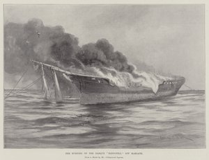Margate'deki Barque Blengfell'in Yanması by Charles John de Lacy