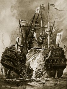 'Naip'in yakılması, 1512, 'Hutchinson's Story of the British Nation'dan bir çizim, c.1923