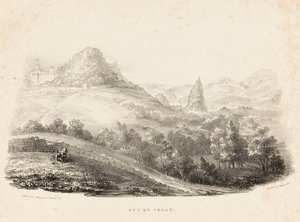 Puy en Velay (taş baskı) by Charles Joseph Hullmandel