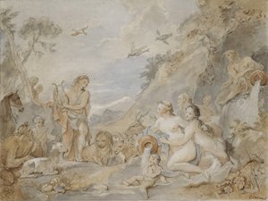 Orpheus Perileri, Dryadları ve Hayvanları Büyüleyici, 1757. by Charles Joseph Natoire