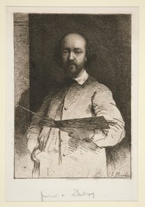 Daubigny'nin portresi by Charles Joshua Chaplin