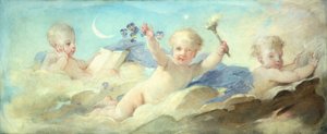 Putti Bulutlarda eğleniyor by Charles Joshua Chaplin