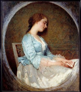 Kitabında Uyuyan Rüya Genç Kadın. Charles Chaplin (1825-1891) 1857 Güneş tarafından yapılan resim. 1,06x0,92 m Marsilya, Musee des Beaux Arts