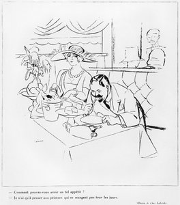 Yemek, 'L'Amour de l'Art'dan bir illüstrasyon, 1925