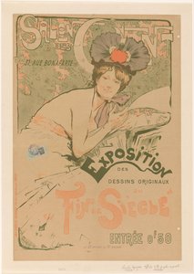 Poster voor een expositie van de Salon des Cent Salon des Cent 'fin de siècle'dan (nesne üzerindeki başlık) orijinal çizimlerin sergisi by Charles Lapierre
