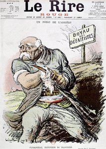 Georges Clemenceau (1841-1929) Fransız politikacı, Leandre tarafından onu siperlerin temizleyicisi olarak gösteren karikatür, 16 Şubat 1918