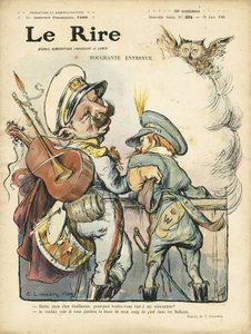 Le Rire Kapağı için Charles Leandre (1862-1934) çizimi, 26/06/09 - Dokunaklı röportaj - Müzik, Gitar - William II, Nicolas II by Charles Leandre