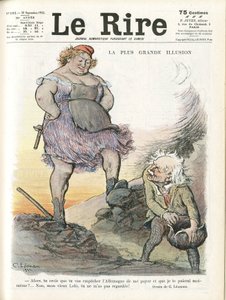 Le Rire Kapağı için Charles Leandre (1862-1934) çizimi, 30/09/22 - En büyük yanılsama - Almanya Prusya, İngiltere Büyük Britanya, Tazminatlar - Marianne, David Lloyd George (1863-1945) - Trivialite by Charles Leandre
