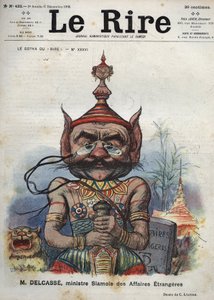 Theophile Delcasse (1852-1923), Fransız politikacı - Le Gotha du “” Gülüyor”, No. XXXVI, M. Delcasse, Siyam Dışişleri Bakanı - Karikatür Charles Leandre - (6 Aralık 1902) by Charles Leandre