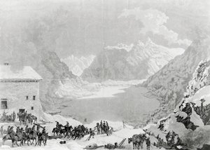 Birinci Konsül Napolyon Bonapart'ın (1769-1821) Fransız ordusu Great St Bernard Pass Darülaceze'de, 20 Mayıs by Charles Louis Lucien Muller