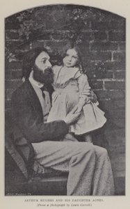 Arthur Hughes ve kızı Agnes (s/b fotoğraf) by Charles Lutwidge Dodgson