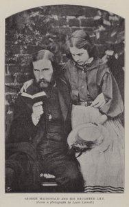 George Macdonald ve Kızı Lily (s/b fotoğraf) by Charles Lutwidge Dodgson