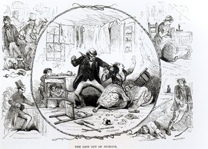 Mizahtan Uzak Aslan (gravür) (b/w fotoğraf) by Charles M. Gorway