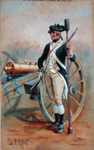 Gunner, New York Topçu (kağıt üzerine suluboya) by Charles MacKubin Lefferts