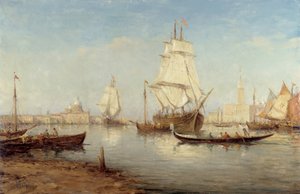 Charles Malfroy'un (1862-1918) tablosu San Marco havzasındaki kalyonlar ve gondollar by Charles Malfroy