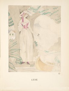 Lété, Moda Plakaları Koleksiyonundan, 1922 (pochoir baskı) by Charles Martin