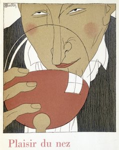 Burun zevki - Charles Martin (1884-1934) tarafından çizilen “Monseigneur le vin”de, Nicolas Kuruluşları kitapçığı