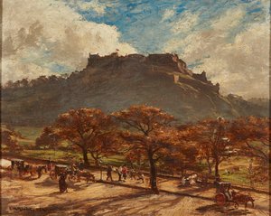 Edinburgh Kalesi (tuval üzerine yağlı boya) by Charles Martin Hardie