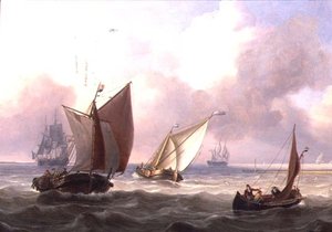 Bir iskelede bir şişme Hollandalı pembeler by Charles Martin Powell