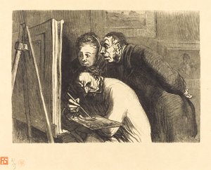 Ressamlar ve burjuva by Charles Maurand after Honoré Daumier