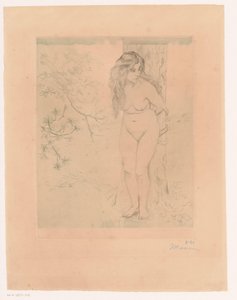 Bir ağaca yaslanmış Eva by Charles Maurin (signed by artist)