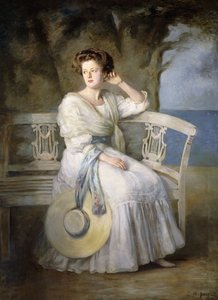Mavi Elbise Giyen Bir Bayan Portresi by Charles Mendelssohn Horsfall