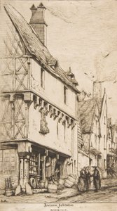 Eski Bir Ev veya Müzisyenin Evi, Bourges, 1860. by Charles Meryon