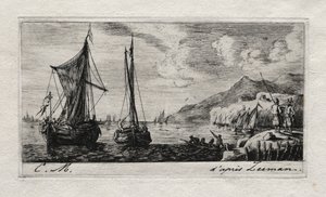 Calais - Flushing Boats, 1850. by Charles Meryon