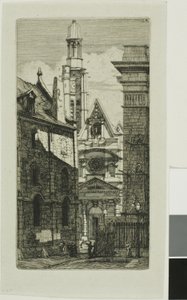 Aziz Etienne du Mont Kilisesi, Paris by Charles Meryon