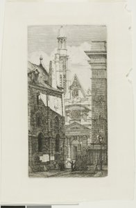 Aziz Etienne du Mont Kilisesi, Paris by Charles Meryon