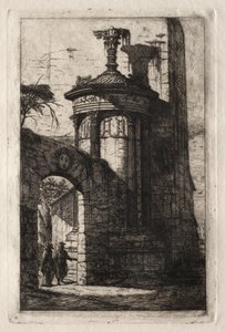 Atina'daki Fransız Capuchin Manastırı'na giriş by Charles Meryon