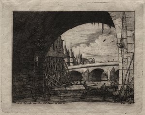 Paris Gravürleri: Notre Dame Köprüsü Kemeri by Charles Meryon